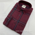 Red plaid 100%cotton flannel shirt for men